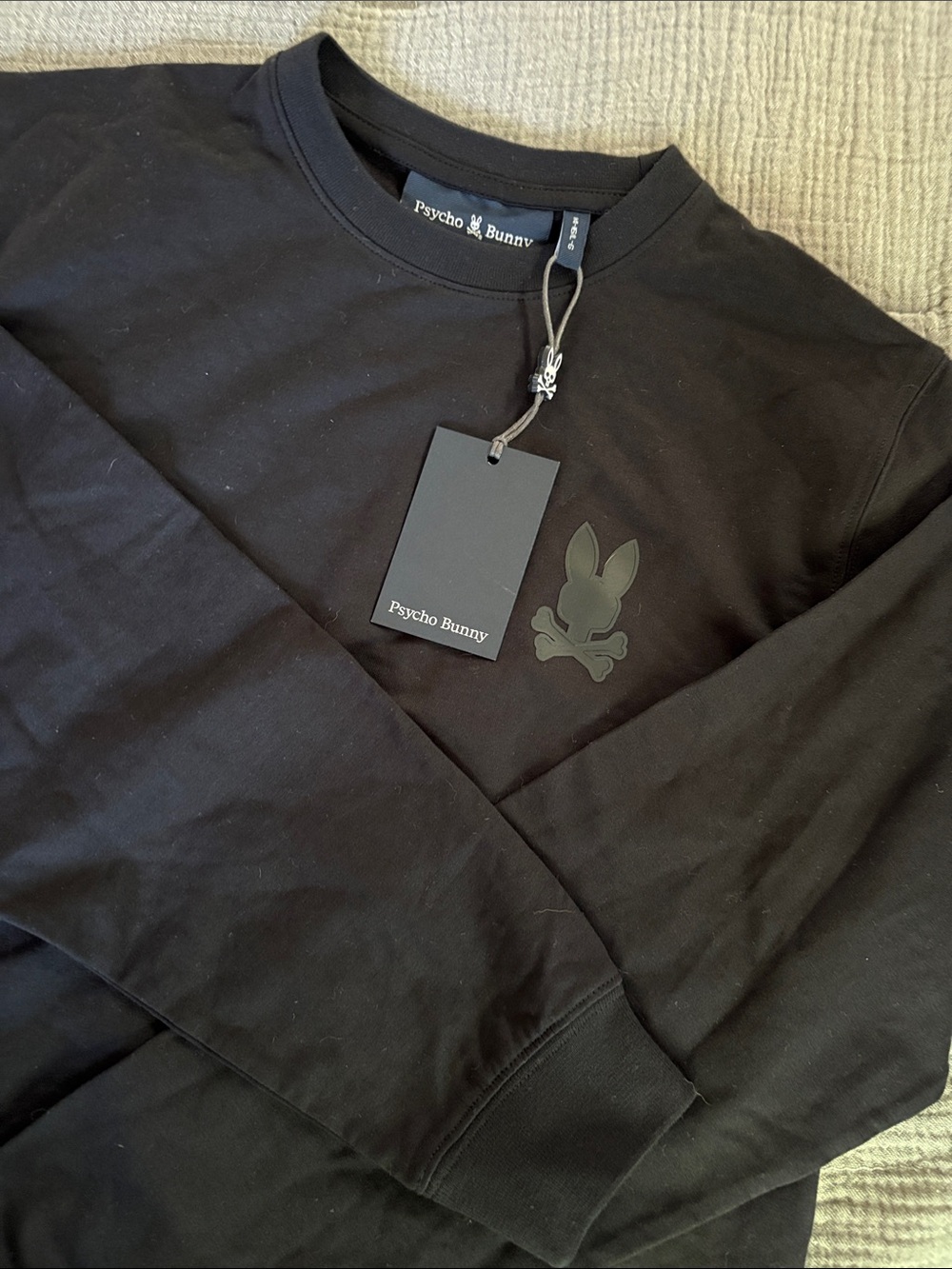 Psycho Bunny Black Logo Tee with Branded Neck Tag